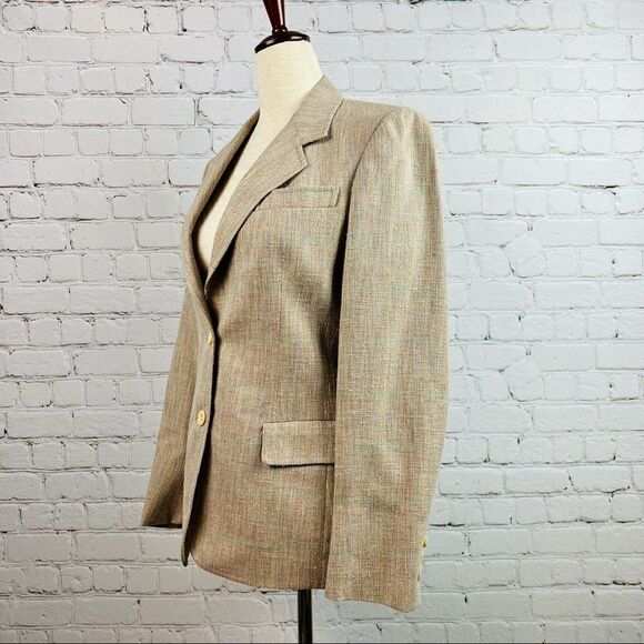 Vintage 70s Austin Reed of Regent Street Union Made in USA Tan Tweed Blazer - Picture 10 of 13
